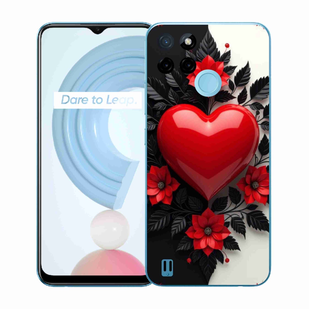 Zselés tok mmCase a Realme C21Y/C25Y készülékhez - piros szív