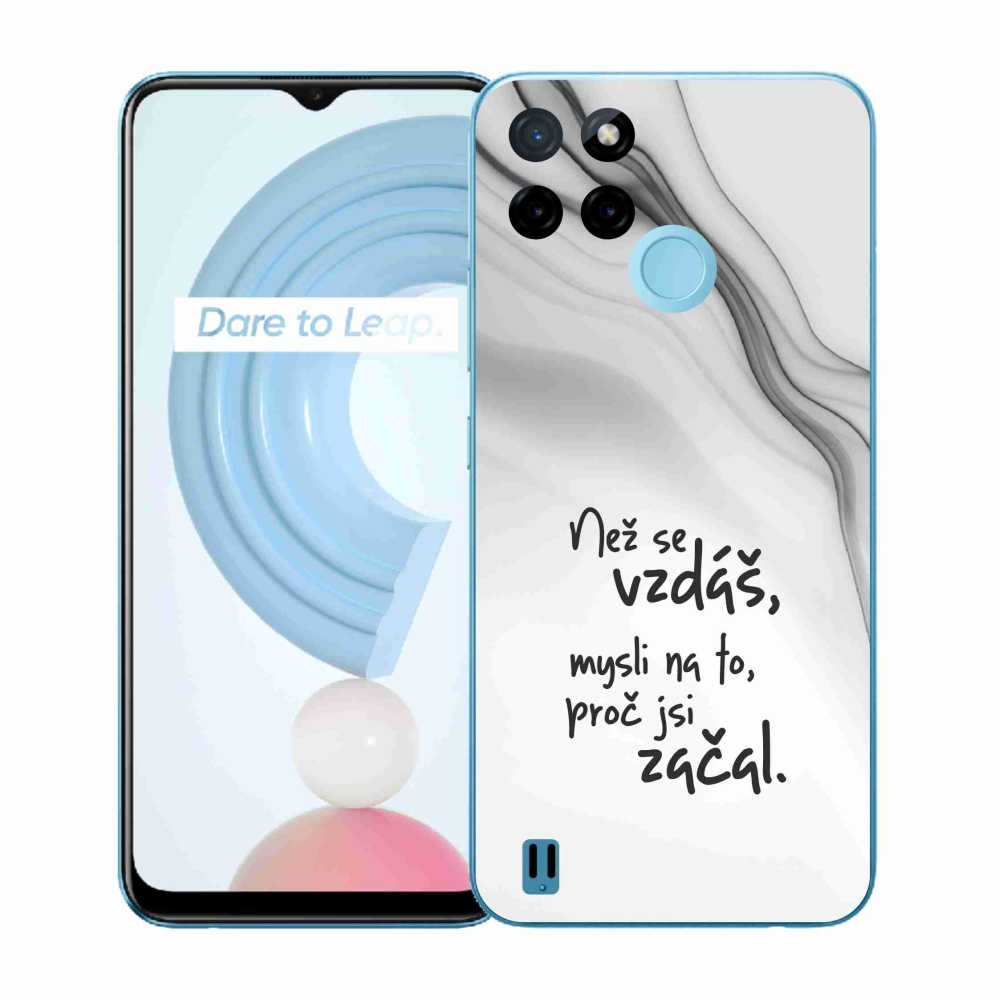 Zselés borító mmCase a Realme C21Y/C25Y készülékhez - idézet 2 fehér háttér