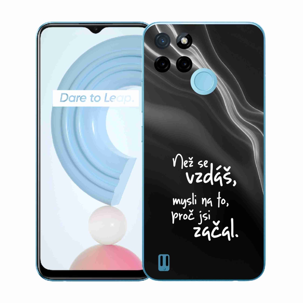 Zselés borító mmCase a Realme C21Y/C25Y készülékhez - idézet 2 fekete háttér