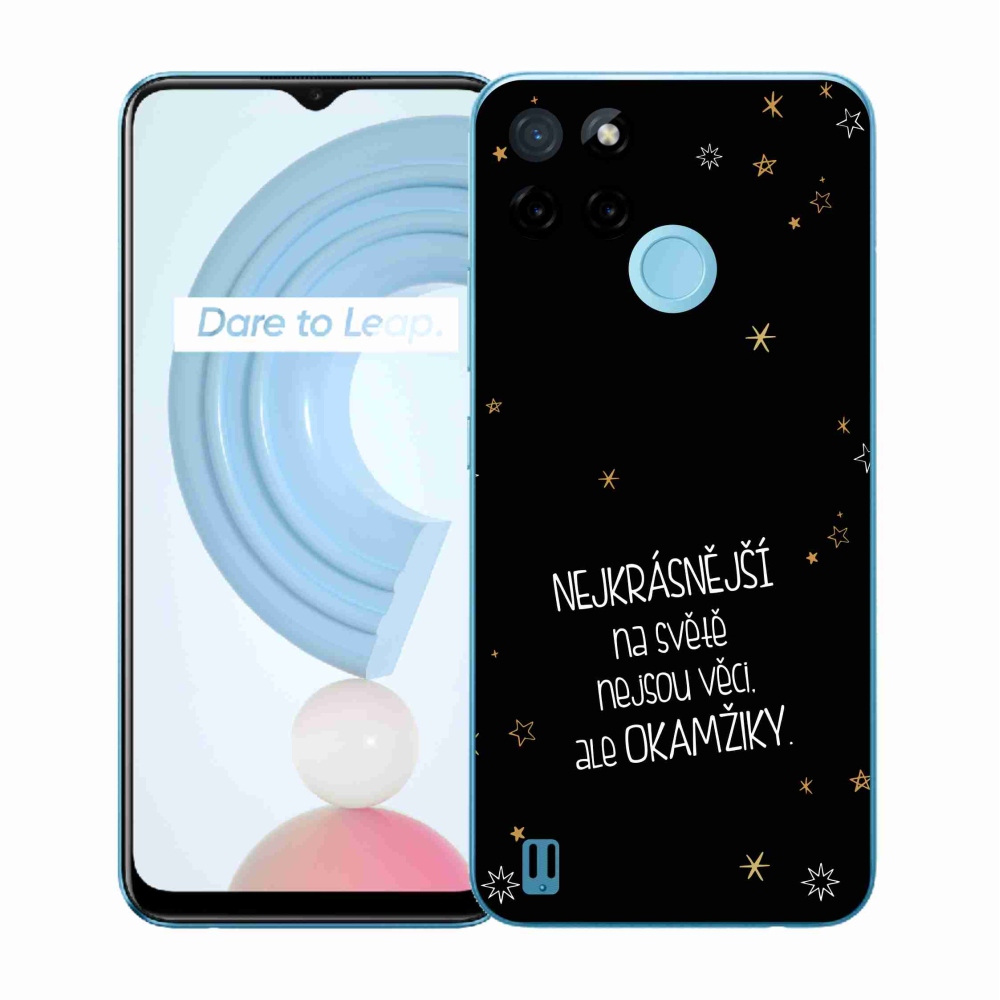 Zselés borító mmCase a Realme C21Y/C25Y készülékhez - idézet 4 fekete háttér