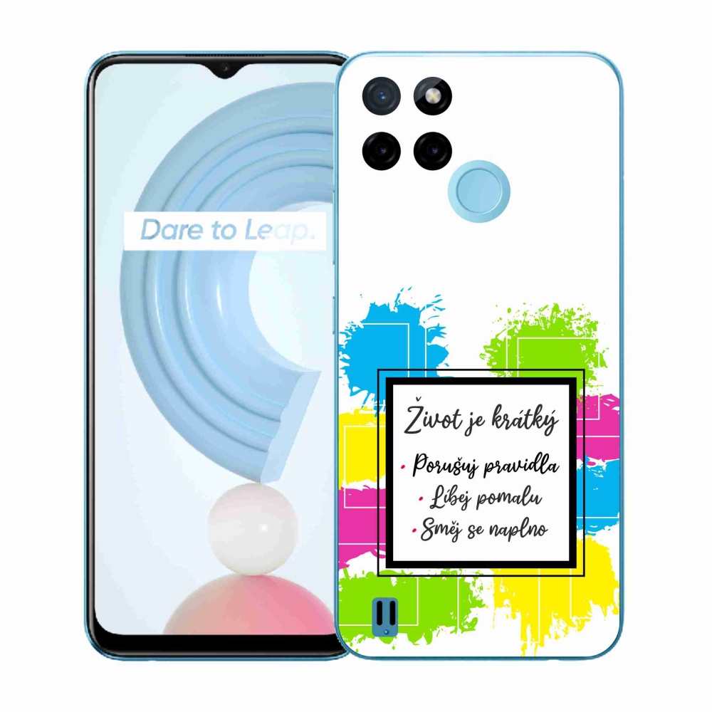 Zselés borító mmCase a Realme C21Y/C25Y készülékhez - idézet 5 fehér háttér