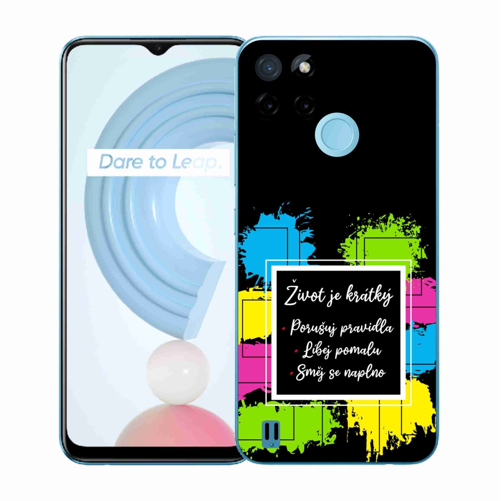 Zselés borító mmCase a Realme C21Y/C25Y készülékhez - idézet 5 fekete háttér