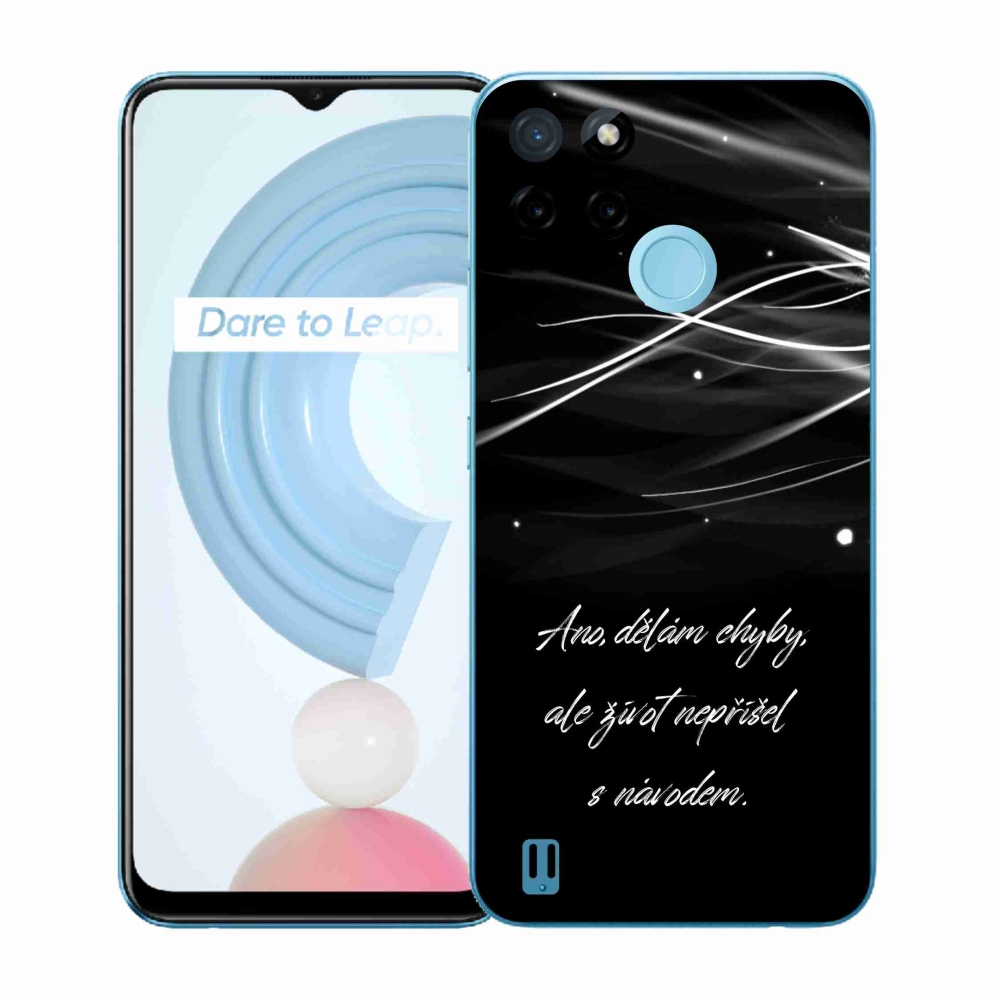 Zselés borító mmCase a Realme C21Y/C25Y készülékhez - idézem fekete háttérrel