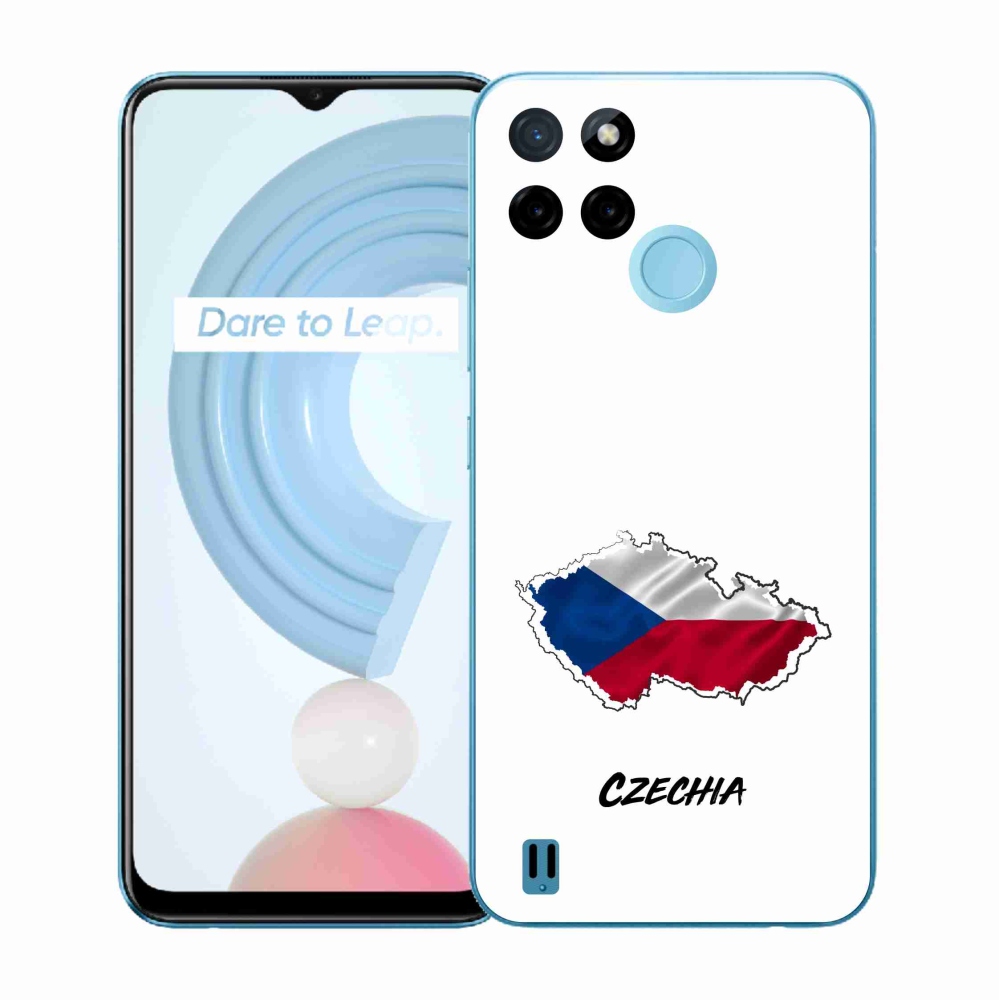 Zselés borító mmCase a Realme C21Y/C25Y készülékhez - Csehország fehér háttér