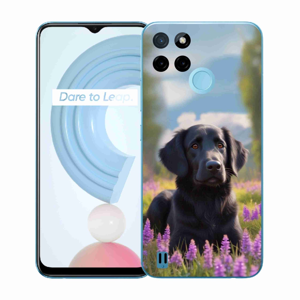 Zselés borítás mmCase a Realme C21Y/C25Y készülékhez - elegáns fekete retriever