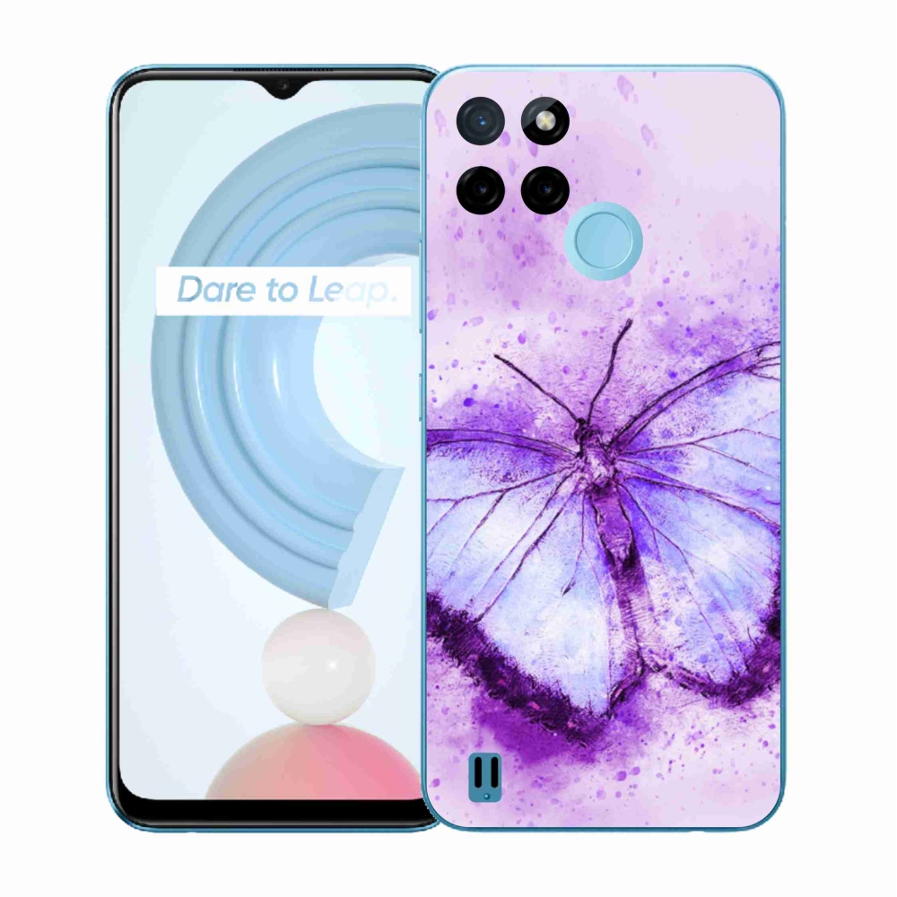 Zselés tok mmCase a Realme C21Y/C25Y készülékhez - lila pillangó