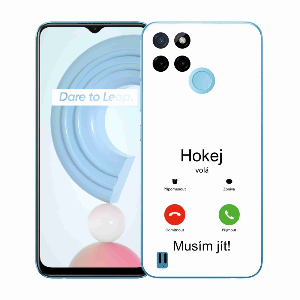 Zselés borító mmCase a Realme C21Y/C25Y készülékhez - hoki hívások fehér háttérrel