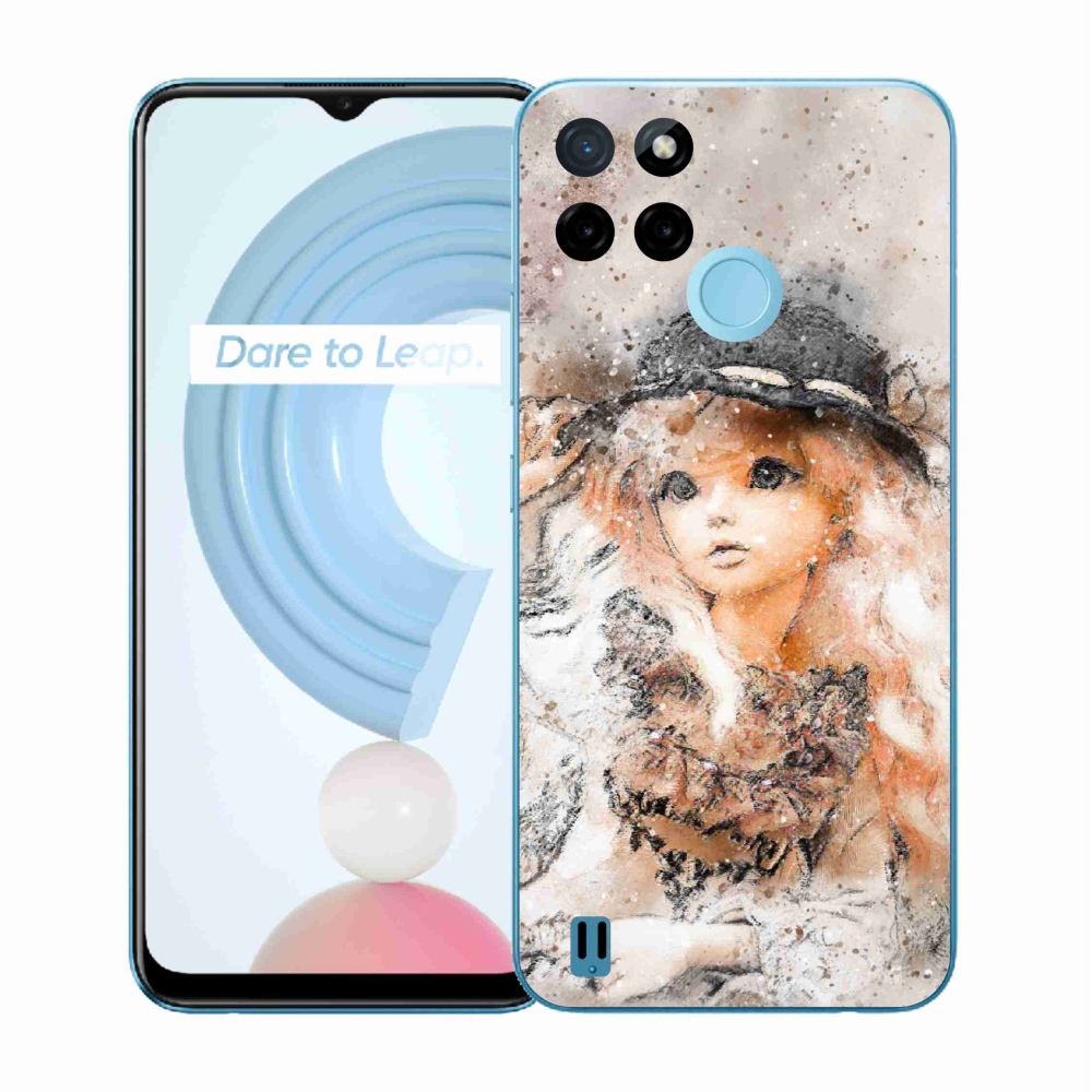 Zselés borítás mmCase a Realme C21Y/C25Y készülékhez - lány kalapban