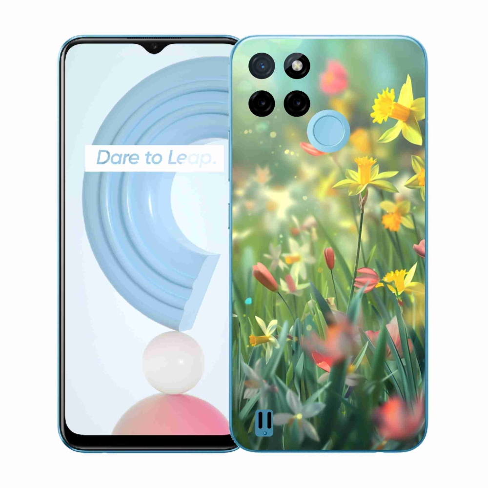 Zselés borító mmCase a Realme C21Y/C25Y készülékhez - tavaszi virágok