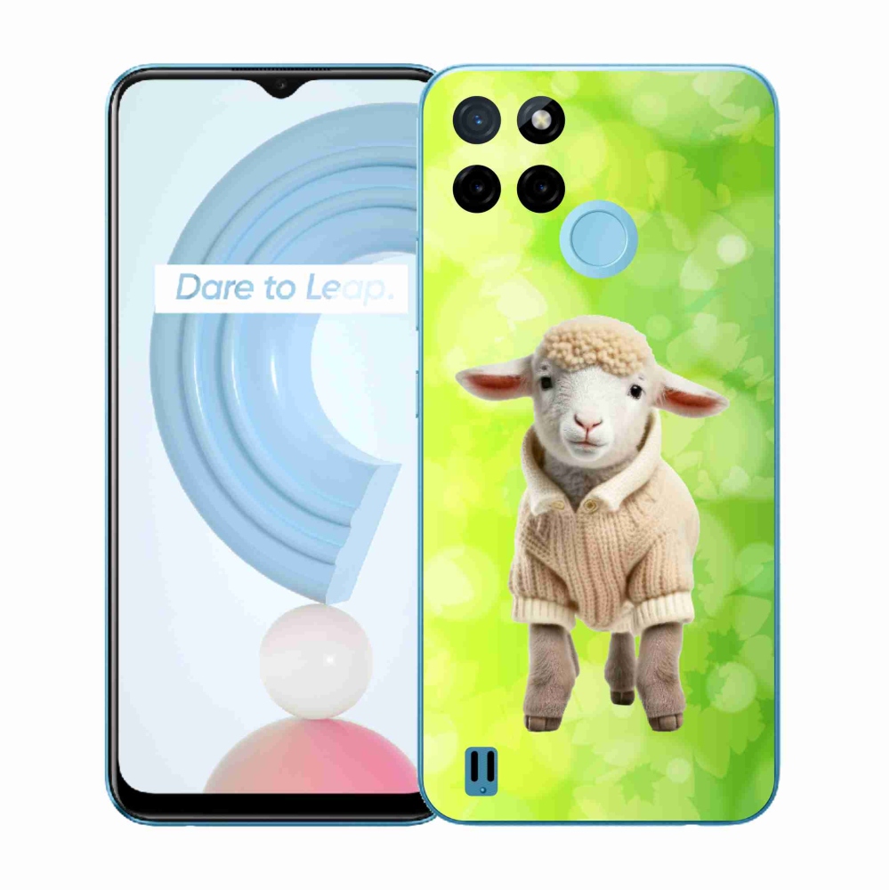 Zselés borítás mmCase a Realme C21Y/C25Y készülékhez - bárány pulóverben