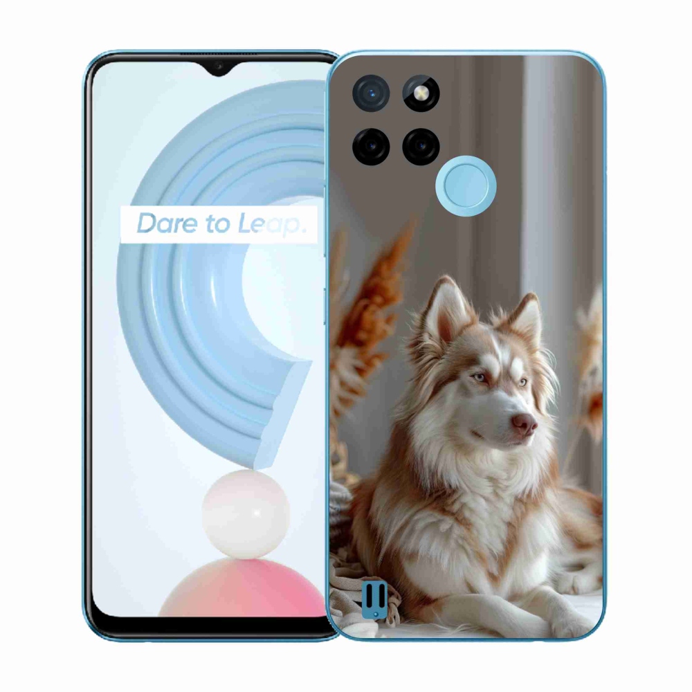 Gél borítás mmCase a Realme C21Y/C25Y készülékhez - nyugodt szibériai husky