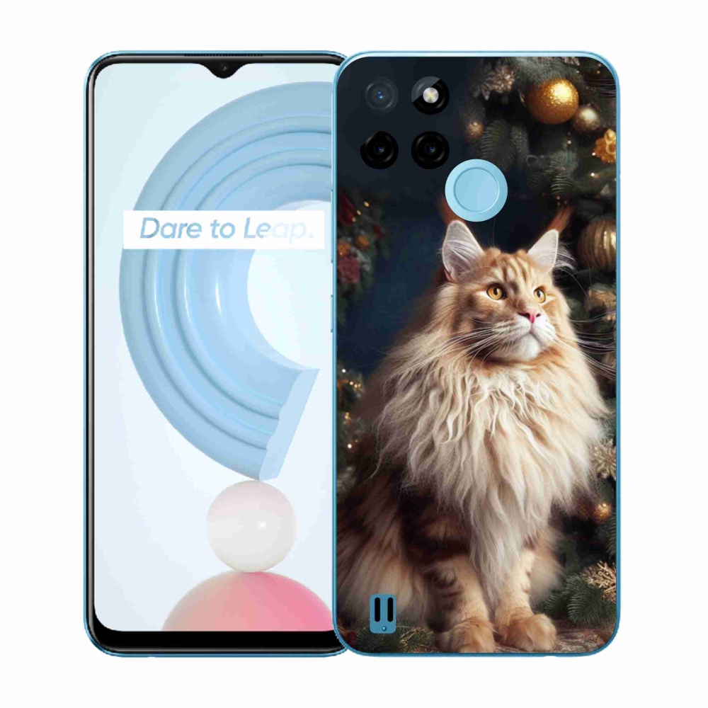 Zselés borító mmCase a Realme C21Y/C25Y készülékhez - macska a fánál