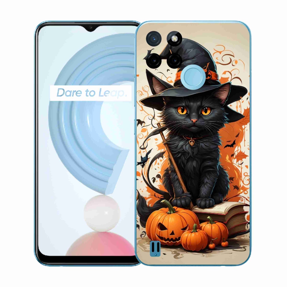 Zselés borítás mmCase a Realme C21Y/C25Y készülékhez - cat wizard