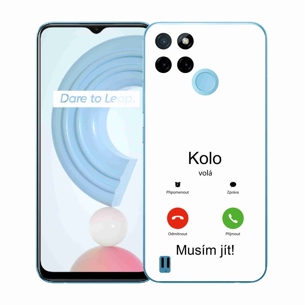 Zselés borítás mmCase a Realme C21Y/C25Y készülékhez - kerék hívja a fehér hátteret