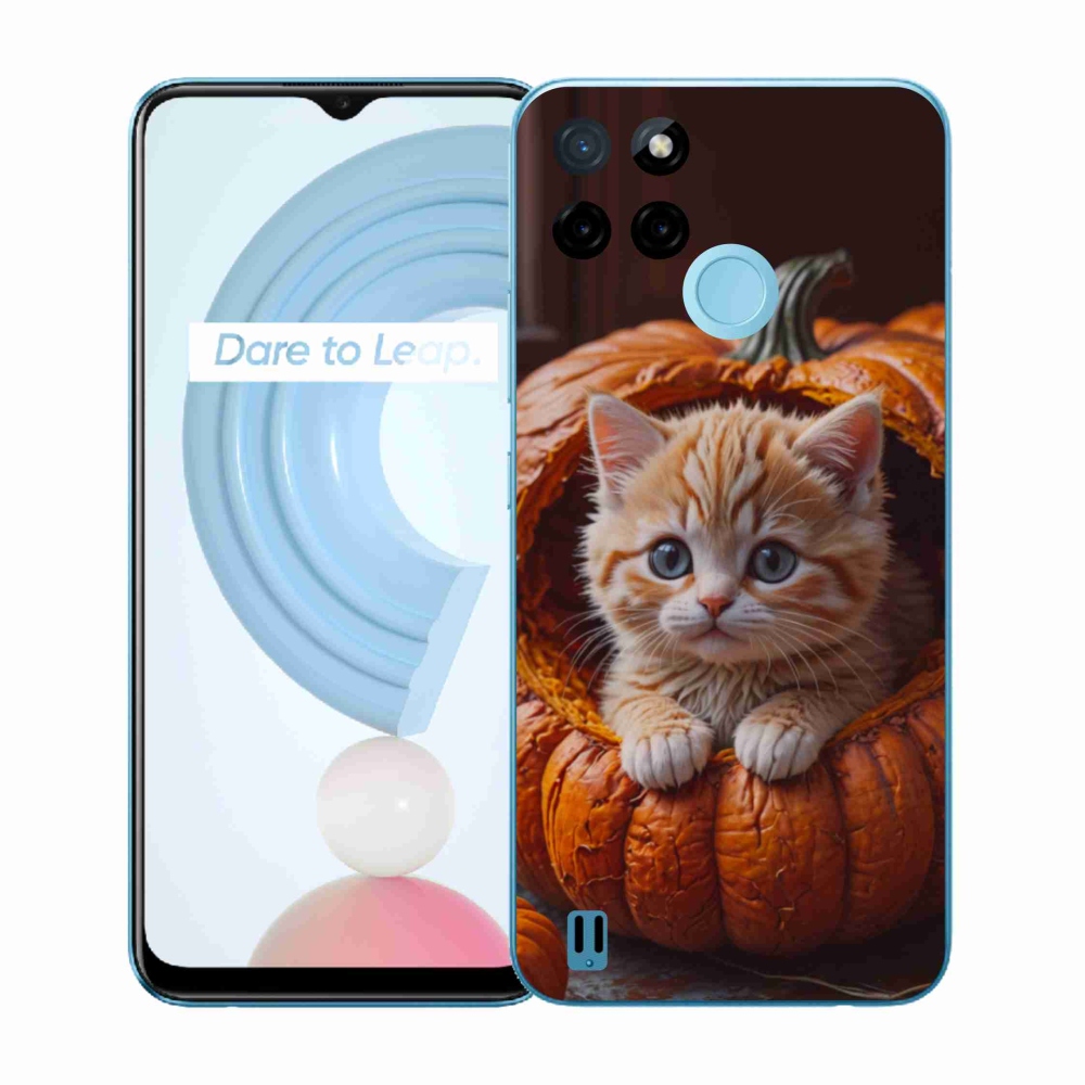 Zselés borítás mmCase a Realme C21Y/C25Y készülékhez - cica és tök 2
