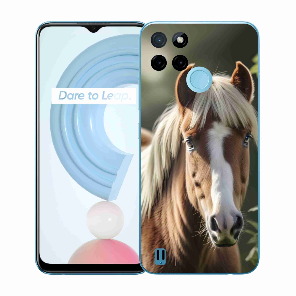 Zselés borítás mmCase a Realme C21Y/C25Y készülékhez - ló világos sörénnyel
