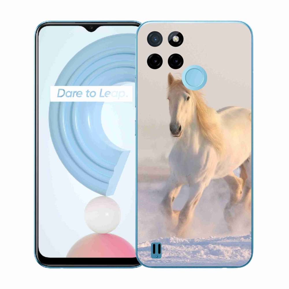 Zselés borítás mmCase a Realme C21Y/C25Y készülékhez - ló a hóban