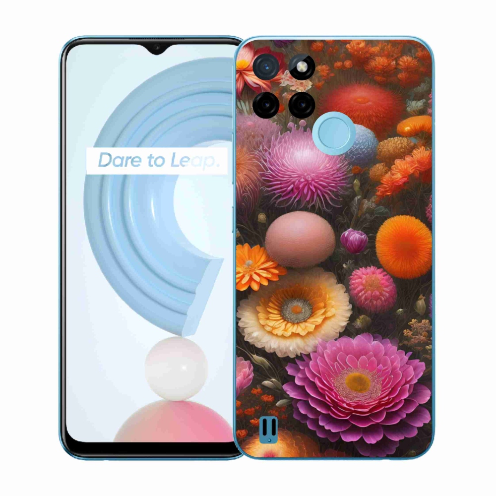 Gél borító mmCase a Realme C21Y/C25Y készülékhez - virágos kompozíció