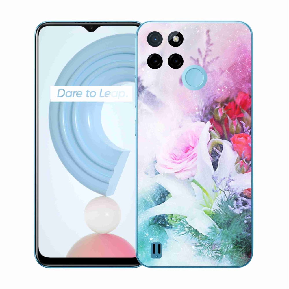 Zselés tok mmCase a Realme C21Y/C25Y készülékhez - virág 4