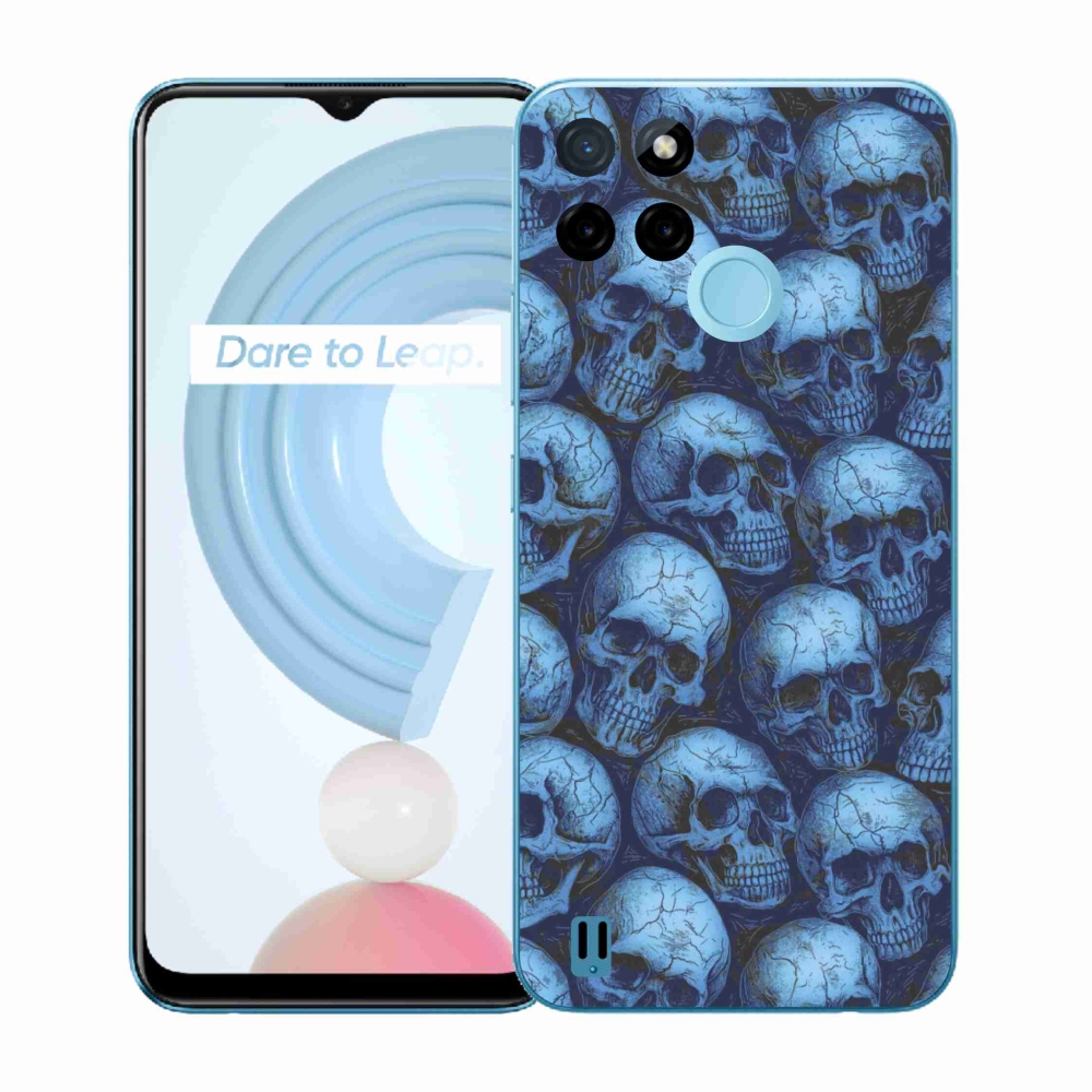Zselés borítás mmCase a Realme C21Y/C25Y készülékhez - koponyák
