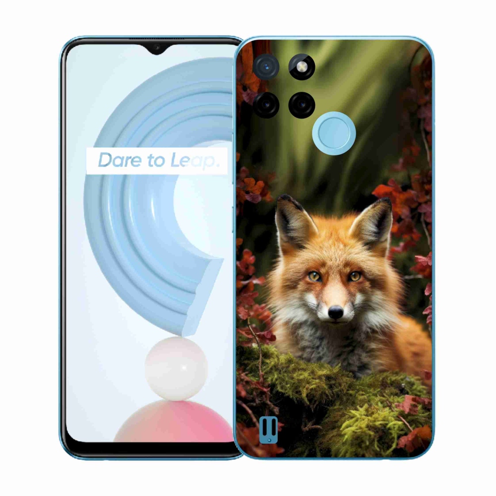 Zselés tok mmCase a Realme C21Y/C25Y készülékhez - róka az erdőben