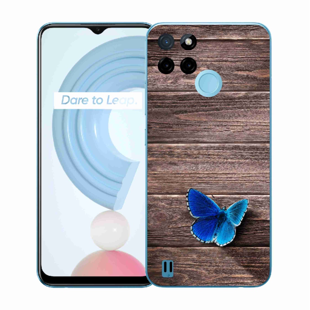 Zselés tok mmCase a Realme C21Y/C25Y készülékhez - kék pillangó 1