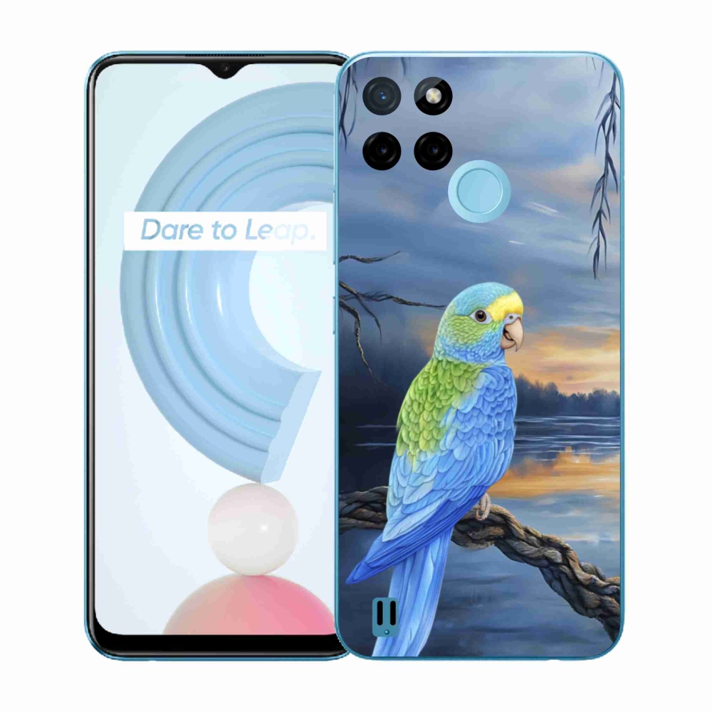 Zselés tok mmCase a Realme C21Y/C25Y készülékhez - kék papagáj