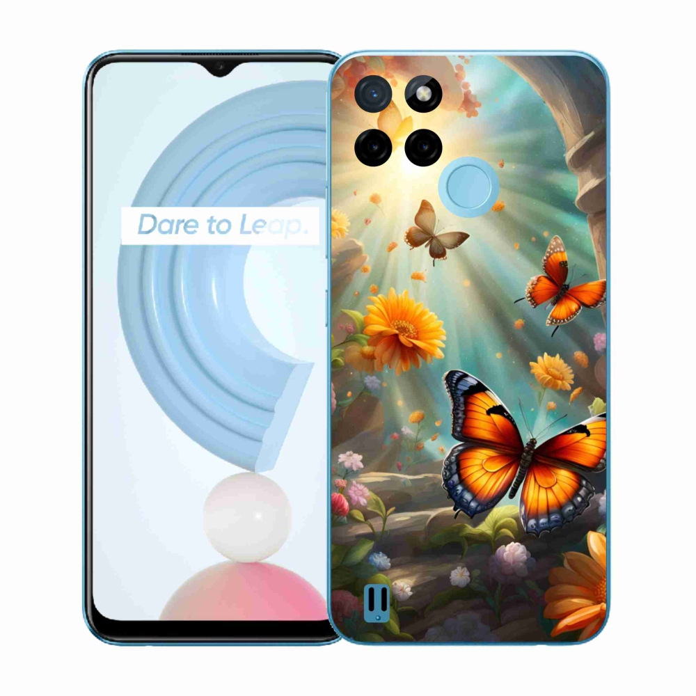 Zselés borítás mmCase a Realme C21Y/C25Y készülékhez - pillangókert 2