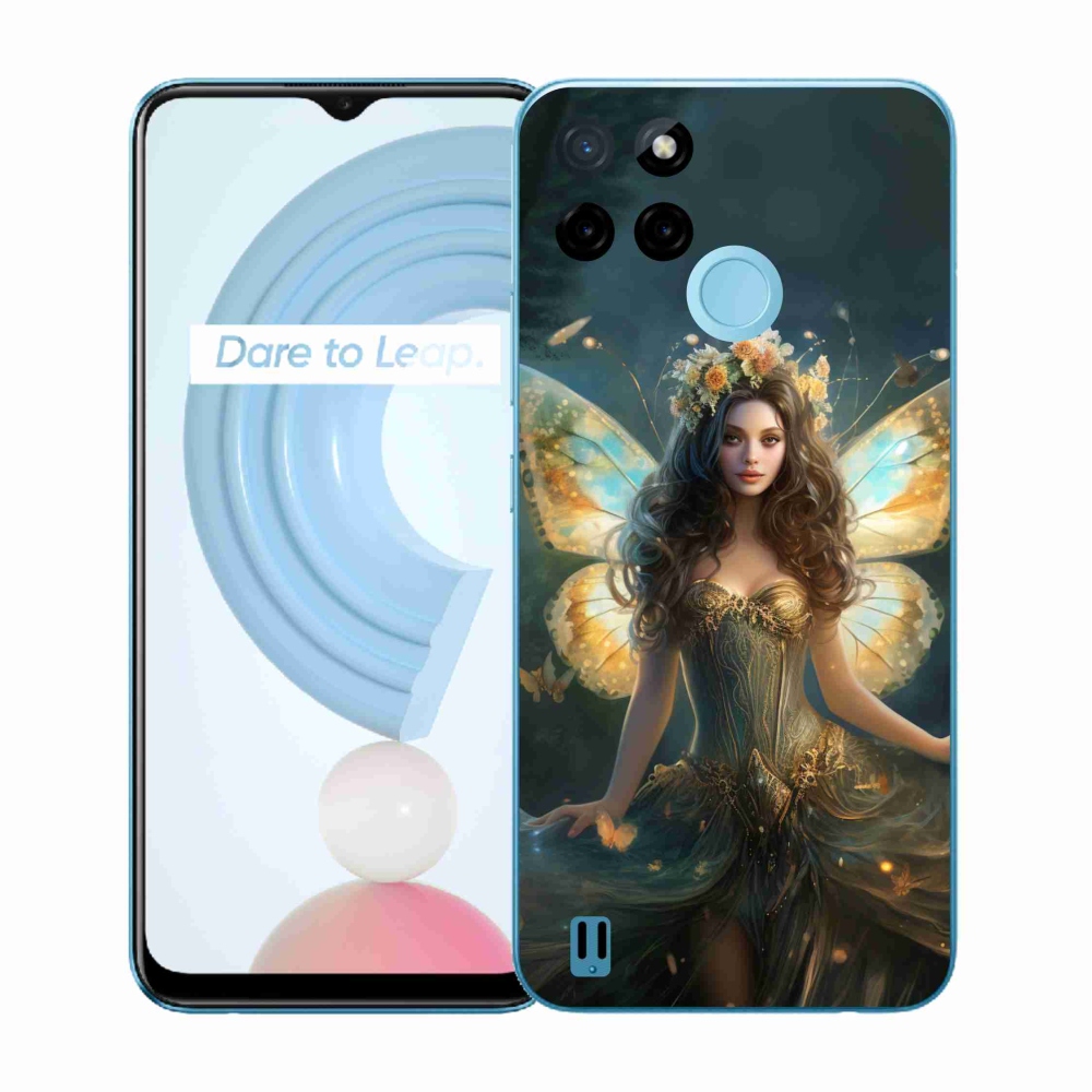 Zselés borítás mmCase a Realme C21Y/C25Y készülékhez - pillangó nő