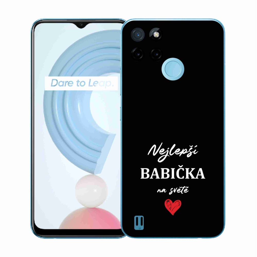 Gél borítás mmCase a Realme C21Y/C25Y készülékhez - Best Grandma 1 fekete háttérrel