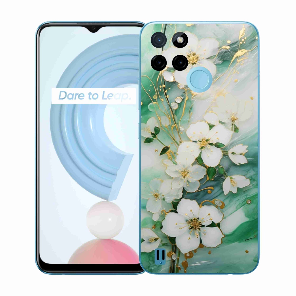 Zselés borító mmCase a Realme C21Y/C25Y készülékhez - finom virágok