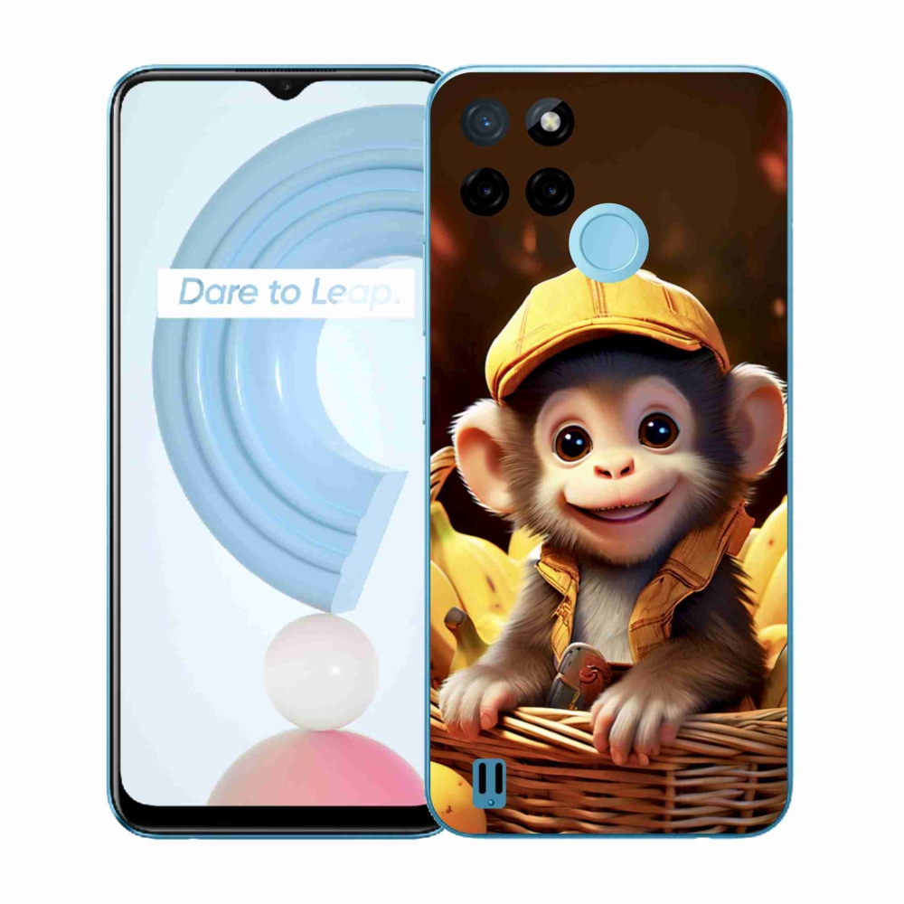 Zselés borítás mmCase a Realme C21Y/C25Y készülékhez - majom a kosárban
