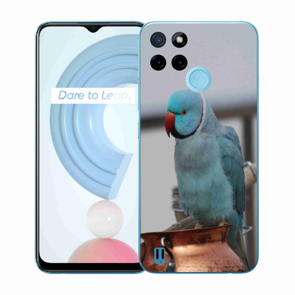 Zselés tok mmCase a Realme C21Y/C25Y készülékhez - papagáj alexander kék
