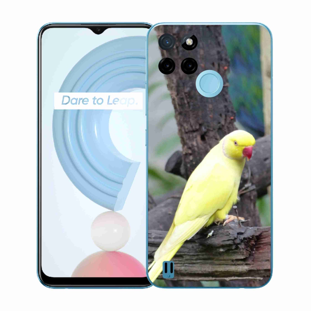 Zselés tok mmCase a Realme C21Y/C25Y készülékhez - papagáj alexander sárga
