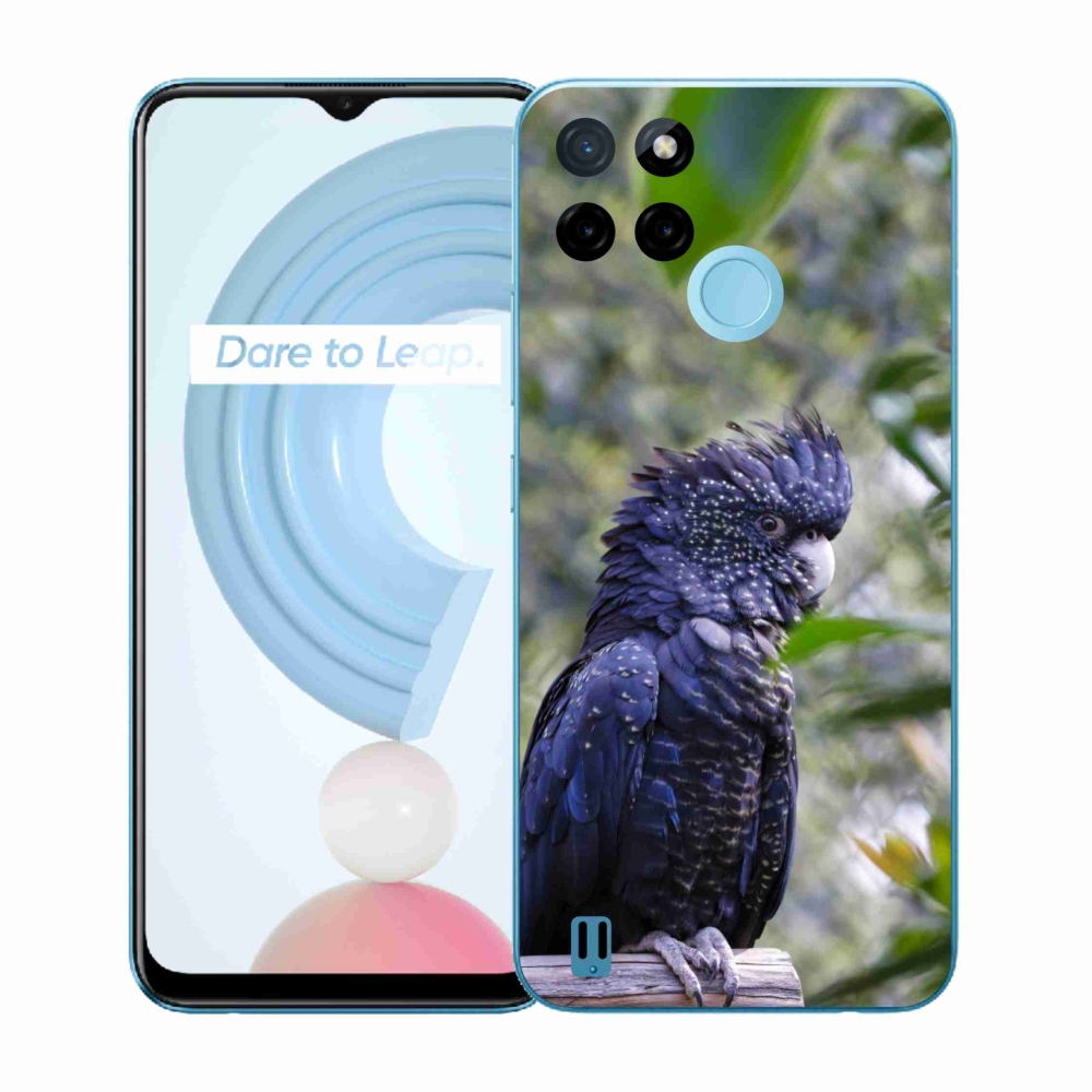 Zselés borítás mmCase a Realme C21Y/C25Y készülékhez - papagáj kakadu fekete