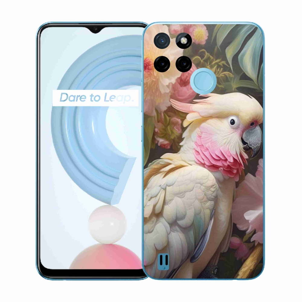 Zselés borítás mmCase a Realme C21Y/C25Y készülékhez - papagáj kakadu rózsaszín 2