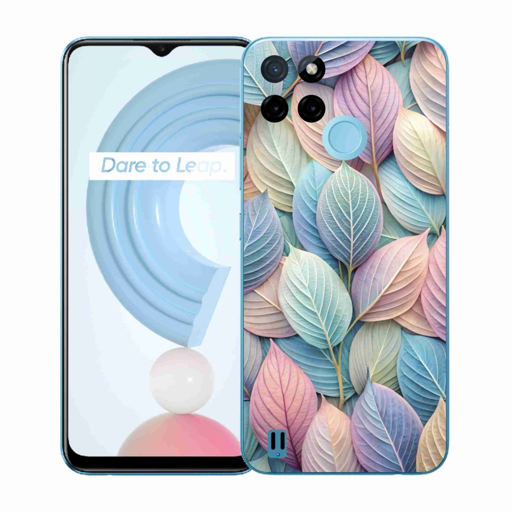 Zselés borító mmCase a Realme C21Y/C25Y készülékhez - pasztell levelek