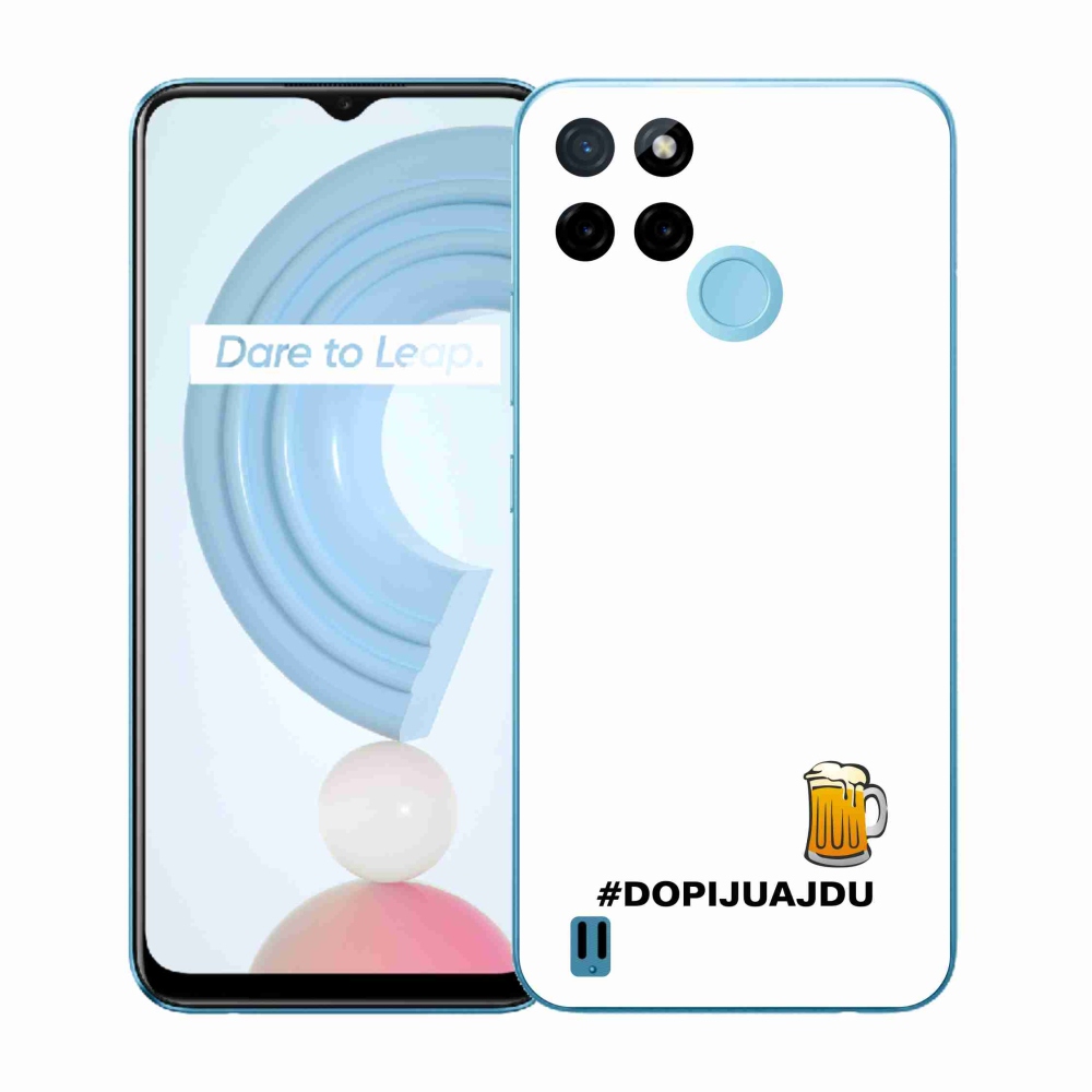 Gél borító mmCase a Realme C21Y/C25Y készülékhez - sör motívum 1 fehér háttér
