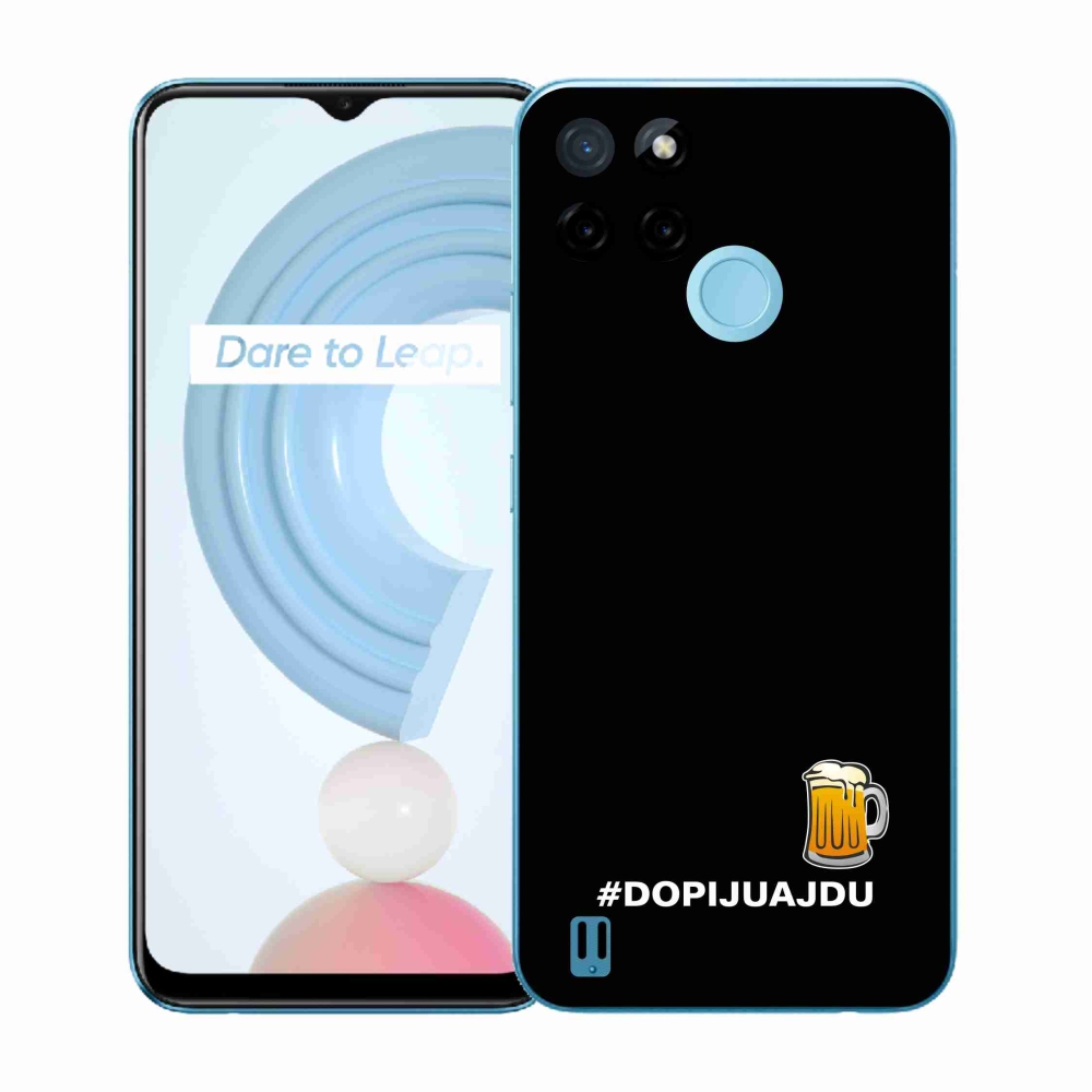 Gél borító mmCase a Realme C21Y/C25Y készülékhez - sör motívum 1 fekete háttér
