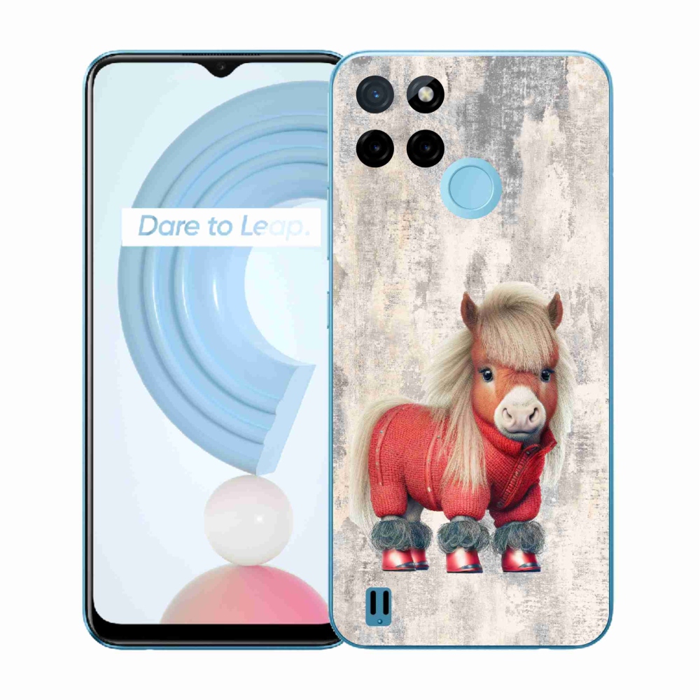 Zselés borítás mmCase a Realme C21Y/C25Y készülékhez - póni pulóverben