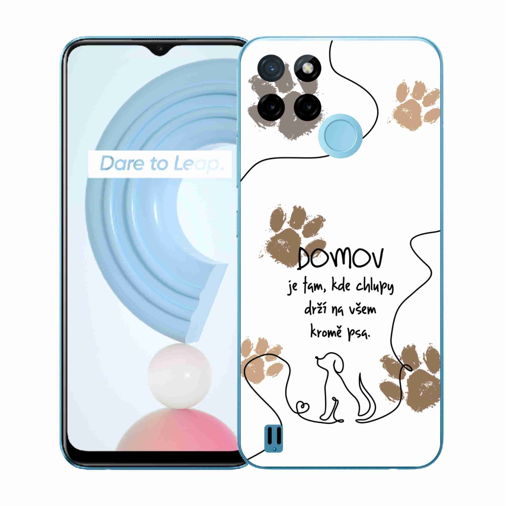 Zselés borító mmCase a Realme C21Y/C25Y készülékhez - kutyamotívum fehér háttérrel