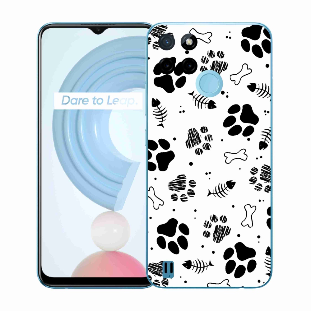 Zselés borítás mmCase a Realme C21Y/C25Y készülékhez - kutyamancsok 1