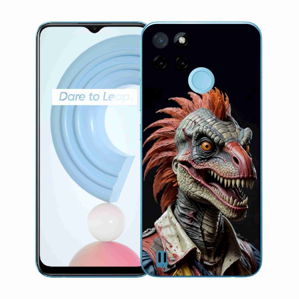 Zselés borító mmCase a Realme C21Y/C25Y készülékhez - punk dinoszaurusz