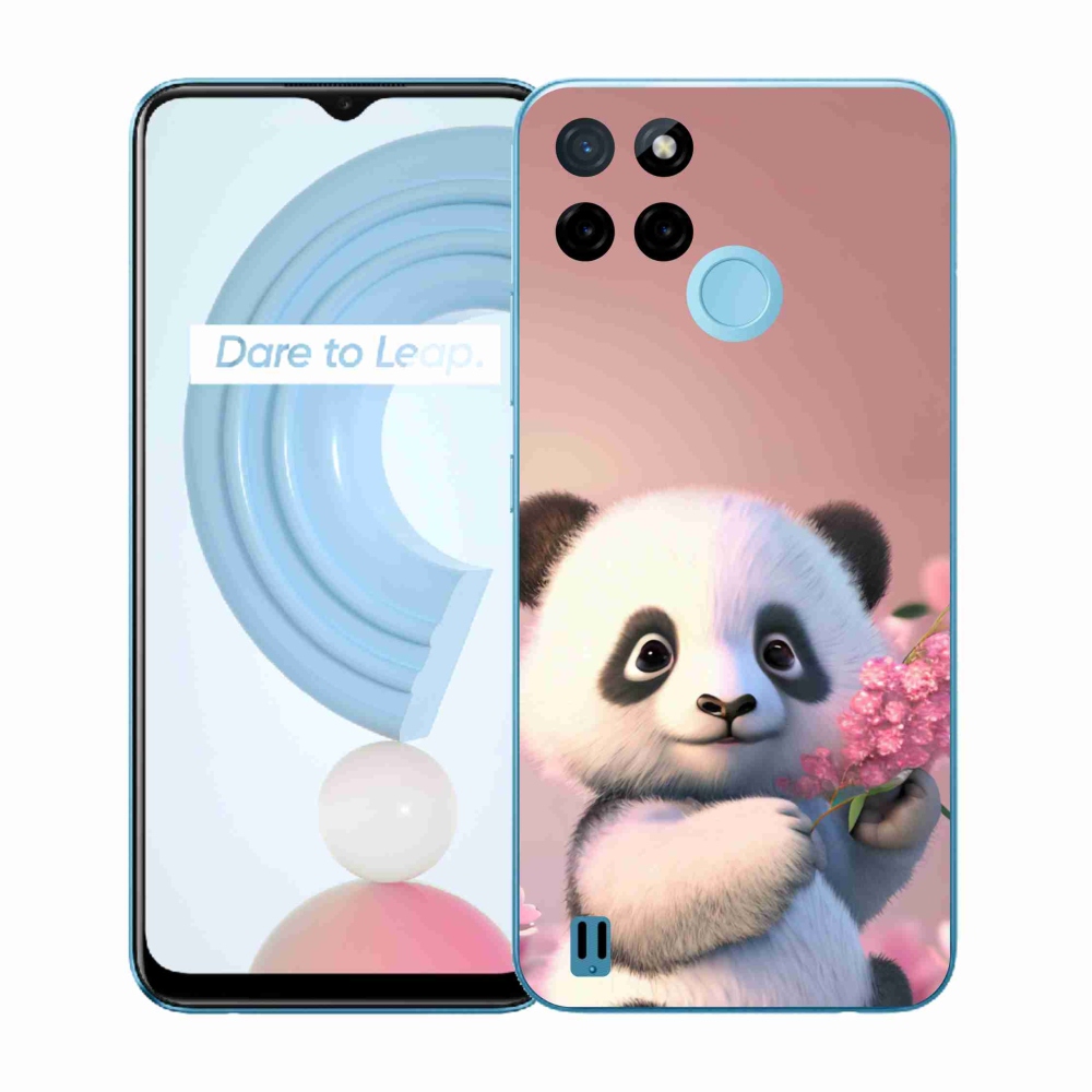 Zselés borítás mmCase a Realme C21Y/C25Y készülékhez - aranyos panda