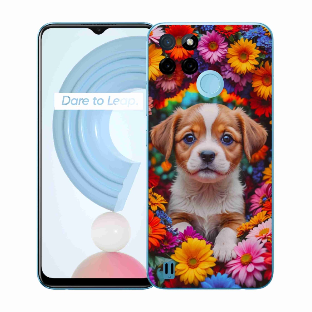 Zselés borítás mmCase a Realme C21Y/C25Y készülékhez - aranyos kiskutya
