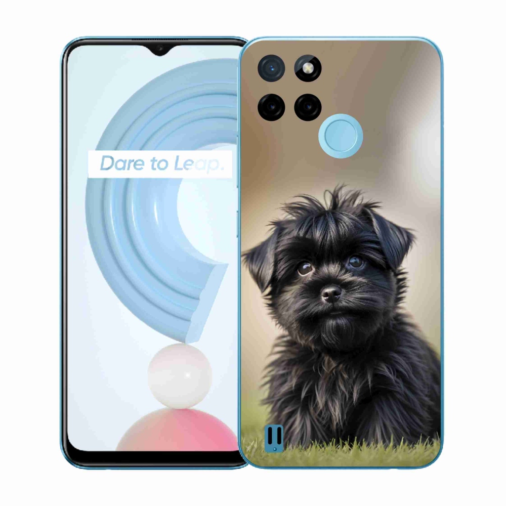 Zselés borítás mmCase a Realme C21Y/C25Y készülékhez - aranyos fekete kutya