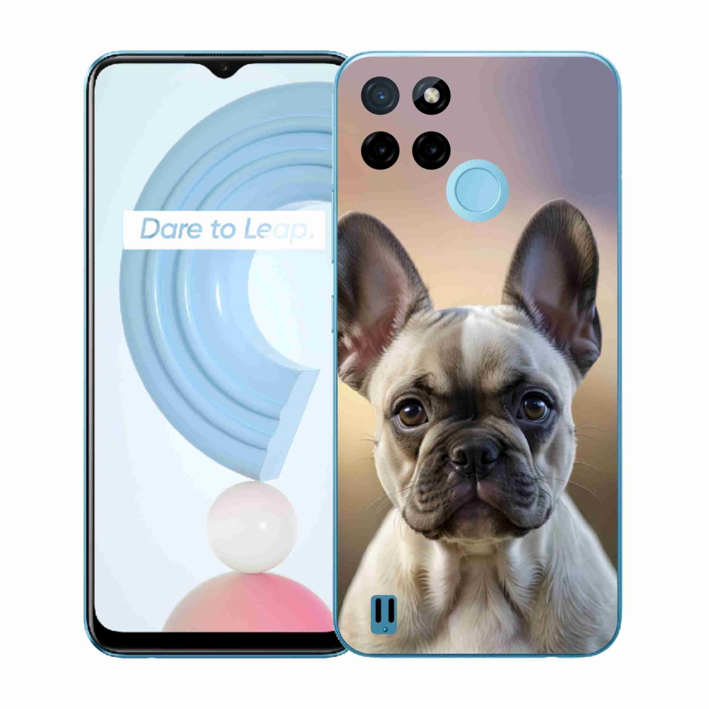 Gél borítás mmCase a Realme C21Y/C25Y készülékhez - aranyos francia bulldog