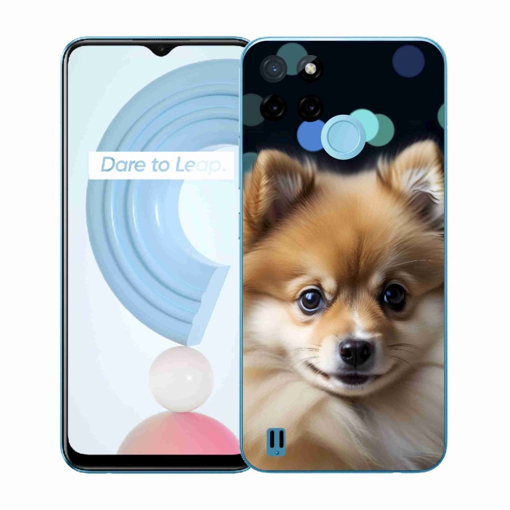Zselés borítás mmCase a Realme C21Y/C25Y készülékhez - aranyos pomerániai kutya