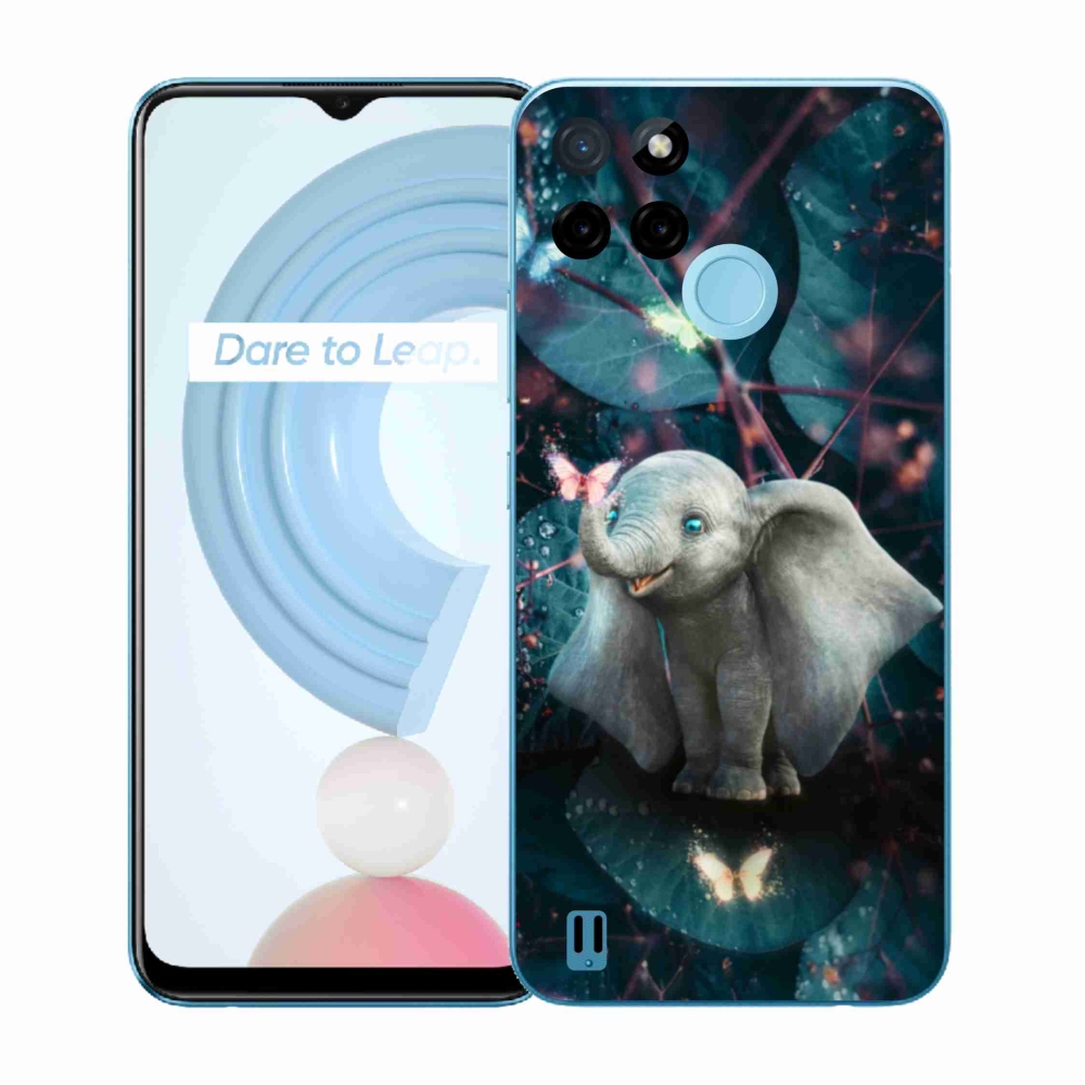 Zselés borító mmCase a Realme C21Y/C25Y készülékhez - aranyos elefánt