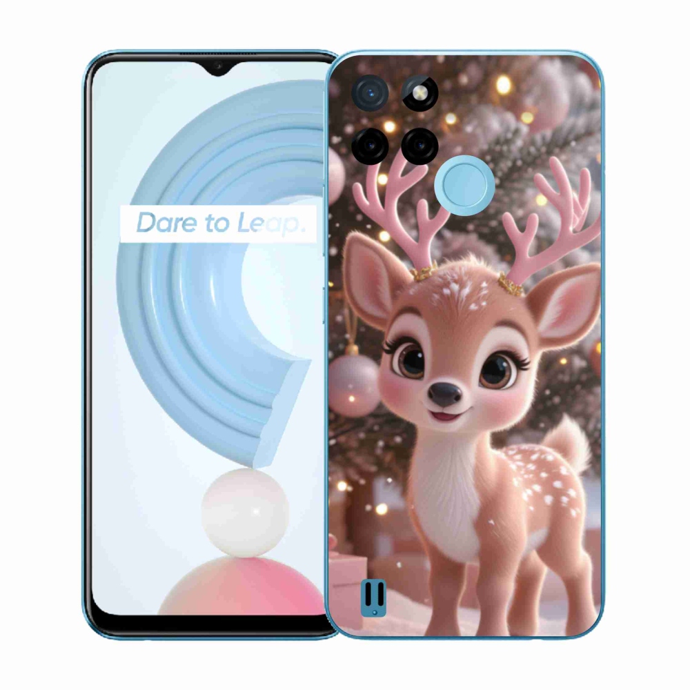 Zselés borítás mmCase a Realme C21Y/C25Y készülékhez - aranyos rénszarvas